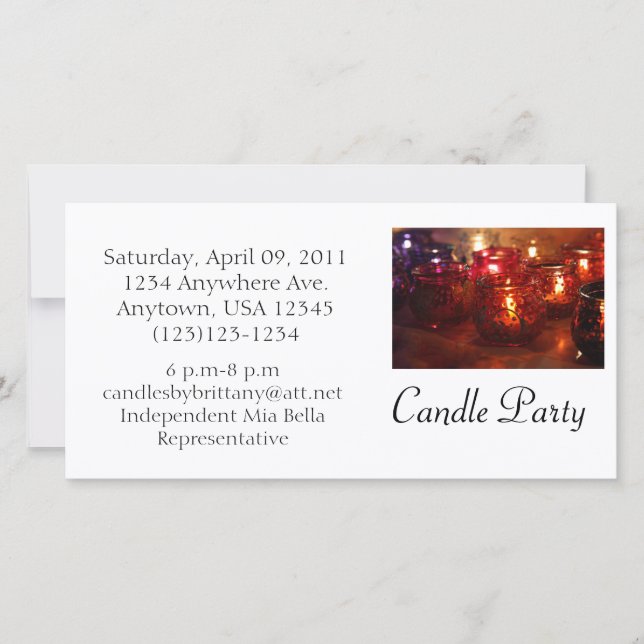 Candle Party Photo Invite (Front)