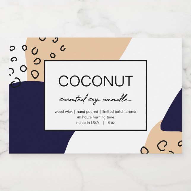 Candle Product Label Abstract Design (Single Label)