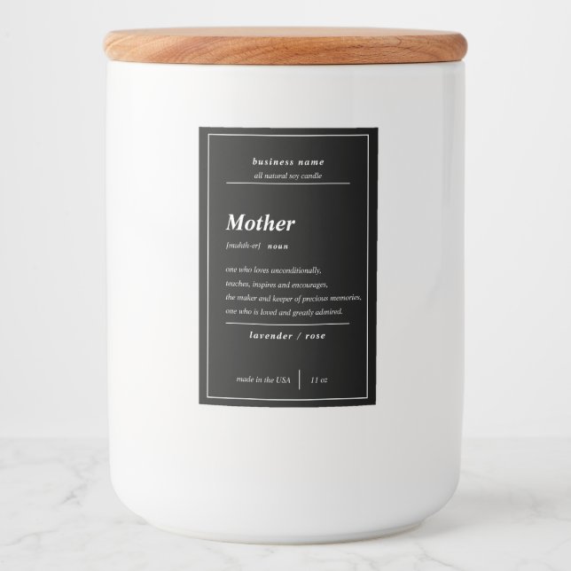 Candle Product Mother Personalised Label  (Front)