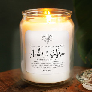 Candle saffron and amber simple ingredient square sticker
