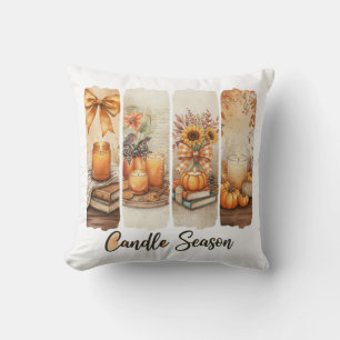 Candle Season Cozy Autumn Decor Cushion