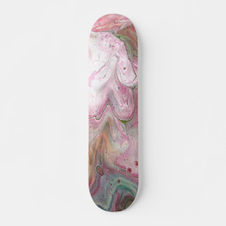Candle Soft Pink Green Abstract Skateboard Deck