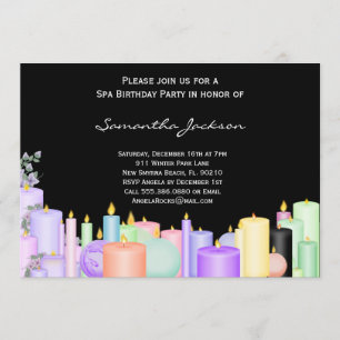 Candle Spa Birthday Party Invite