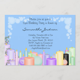 Candle Spa Birthday Party Invite