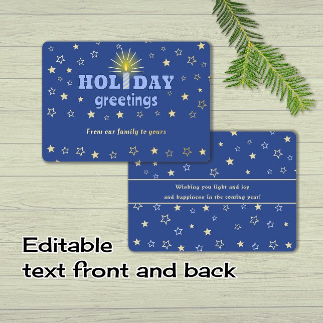 Candle stars winter holiday greetings Foil Card (Creator Uploaded)