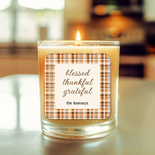 Candle Sticker 3-in blessed thankful grateful