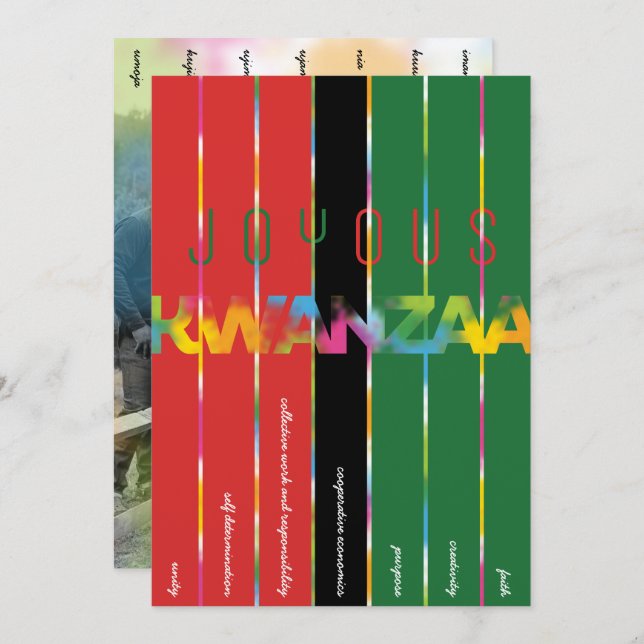 Candle Stripes Kwanzaa Card (Front/Back)