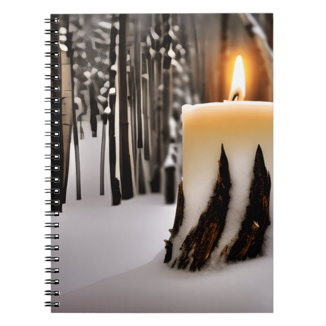 Candle Tree Snow Forest Notebook (Front)
