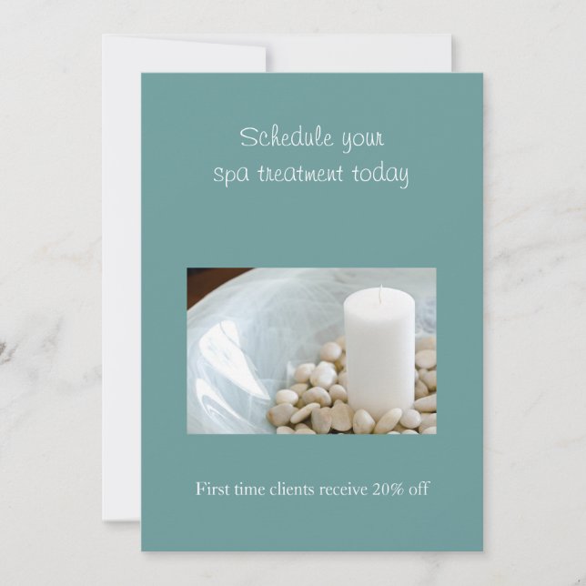 Candle w/ River Rocks invitations (Front)