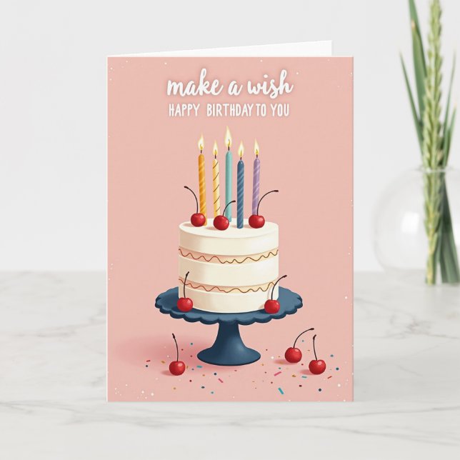 Candle Wish Birthday Card (Front)