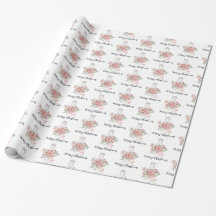 Candle With Poinsettia Trim Wrapping Paper