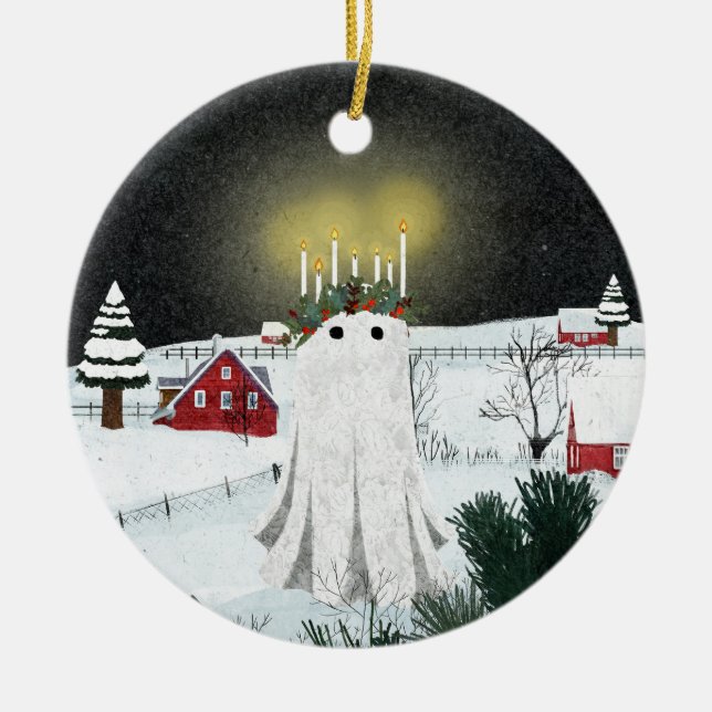 Candlelight Ceramic Ornament (Front)