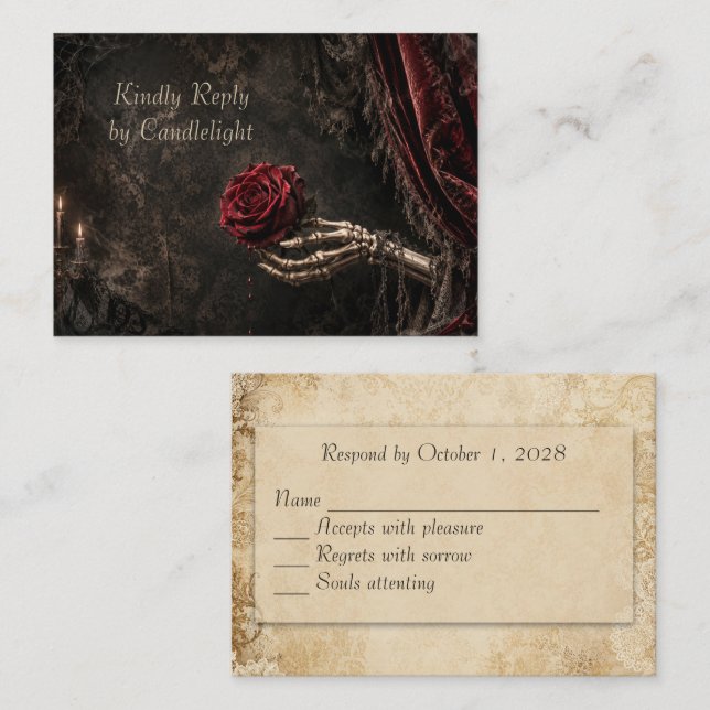 Candlelight Gothic Halloween RSVP Card (Front/Back)