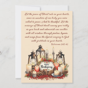 Candlelight Gratitude – Thanksgiving Blessing  Holiday Card