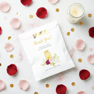 Candlelight Pink Roses Wedding Thank You Favour Bag