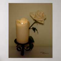 Candlelight Rose Poster