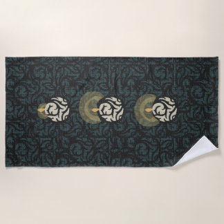 candlelight scroll tapestry beach towel