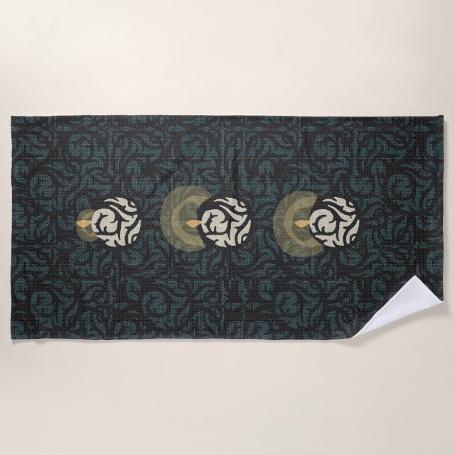 candlelight scroll tapestry beach towel (Front)