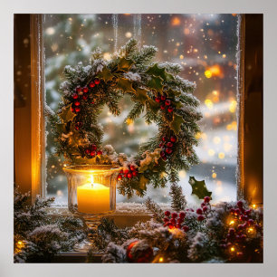 Candlelight Wreath Poster