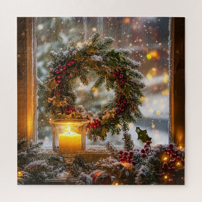 Candlelight Wreath Puzzle (Vertical)