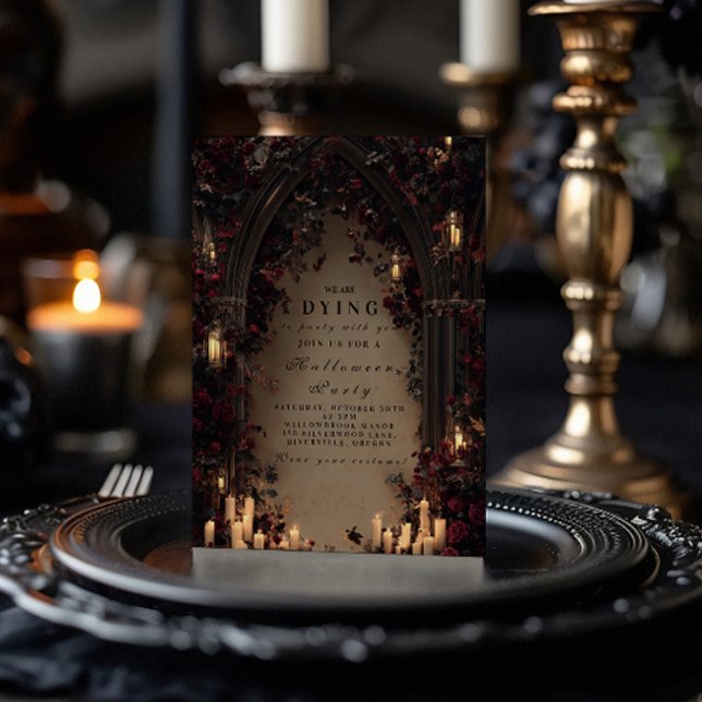 Candlelit Gothic Cathedral Halloween Gathering Invitation (Creator Uploaded)