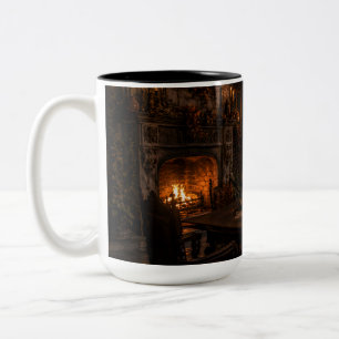 Candlelit Gothic Study Black Mug Soothing Savage