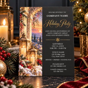 Candlelit Lantern Employee Holiday Party  Invitation
