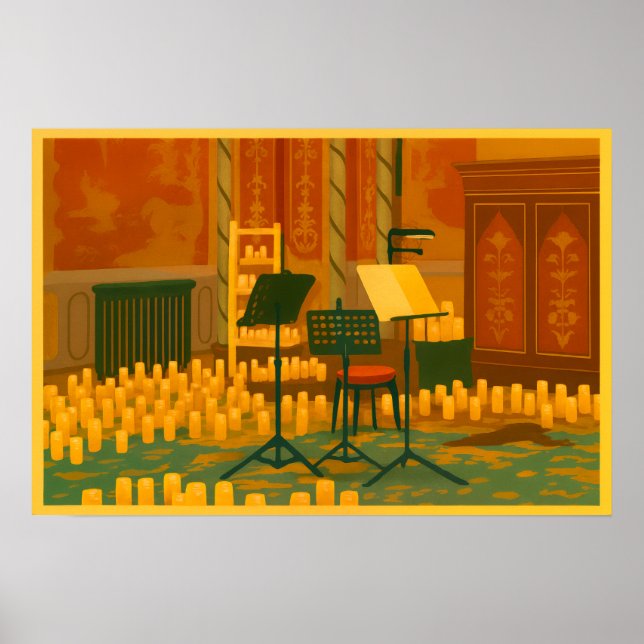 Candlelit Prelude – Music Room, Brighton Pavilion Poster (Front)