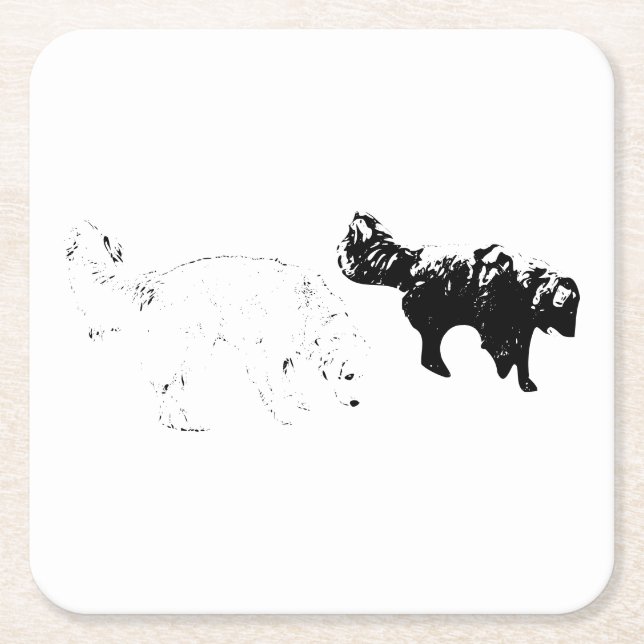 Candlelit Trail, Curious Pair Square Paper Coaster (Front)
