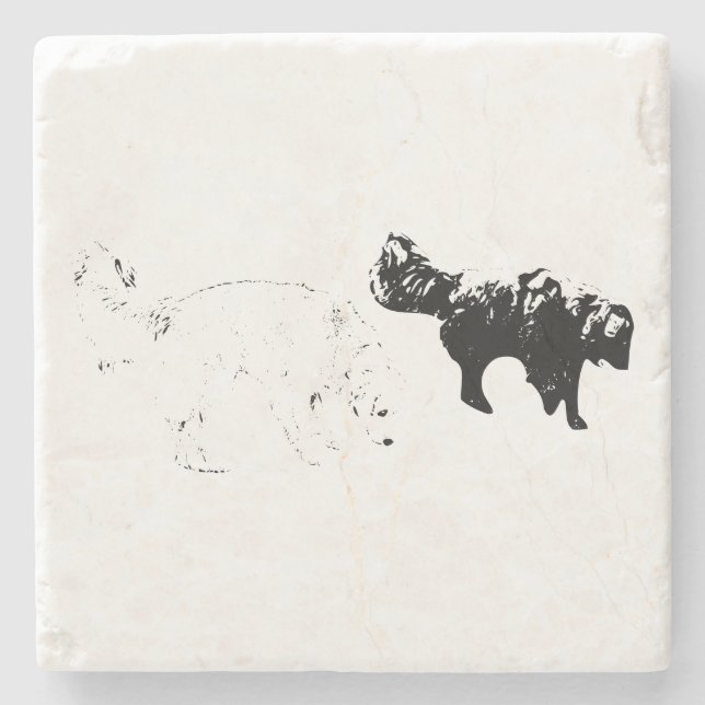 Candlelit Trail, Curious Pair Stone Coaster (Front)