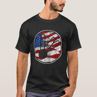 Candlepin Bowling American Flag Vintage Candlepin  T-Shirt