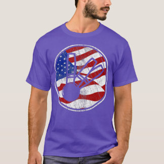 Candlepin Bowling American Flag  Vintage Candlepin T-Shirt