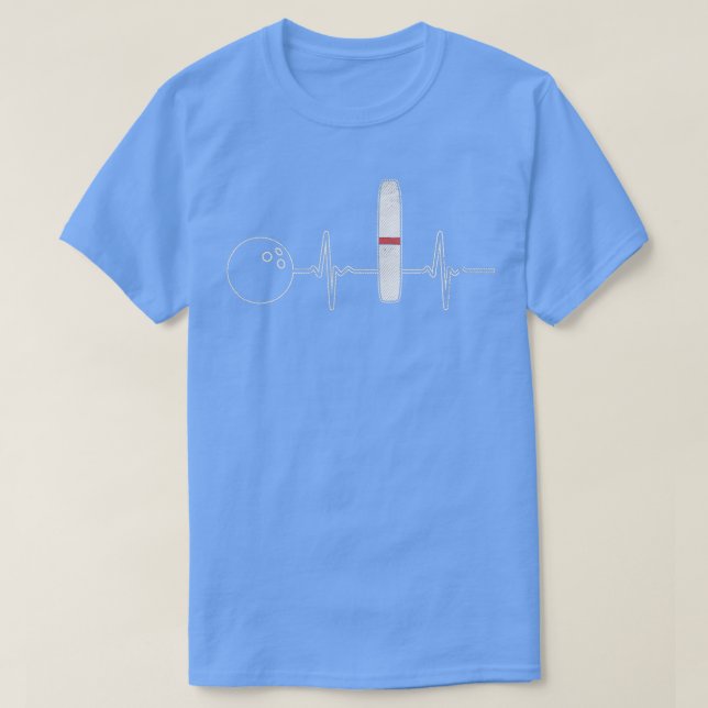 Candlepin Bowling Funny Heartbeat Bowler  T-Shirt (Design Front)