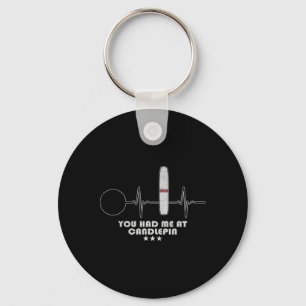 Candlepin Bowling Heartbeat Bowler Key Ring
