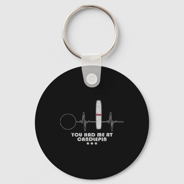 Candlepin Bowling Heartbeat Bowler  Key Ring (Front)