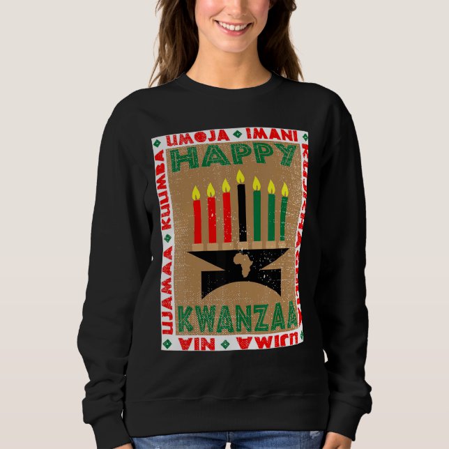Candles 7 Principles Of Kwanzaa Sweatshirt (Front)