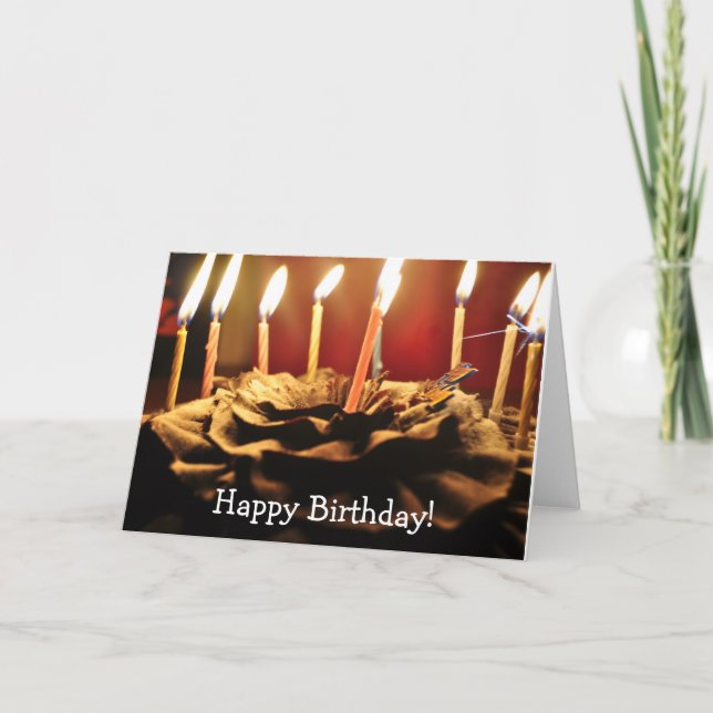 Candles and Chocolate Cake: Happy Birthday Card (Front)