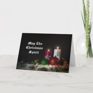 Candles And Ornaments Holiday Card