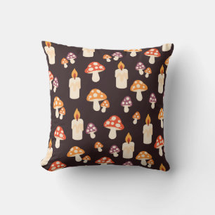 Candles and Toadstools Throw Pillow