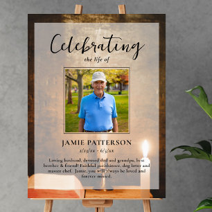 Candles Bible Celebration of Life Photo Funeral Poster