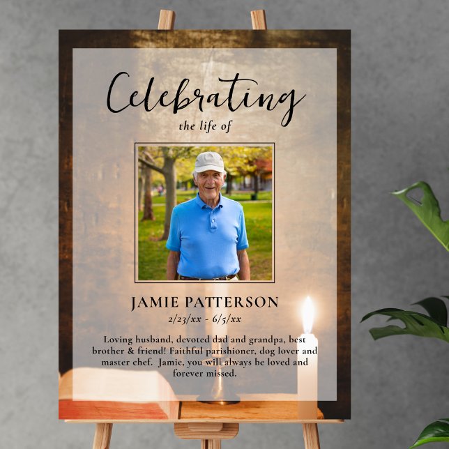 Candles Bible Celebration of Life Photo Funeral Poster (Creator Uploaded)