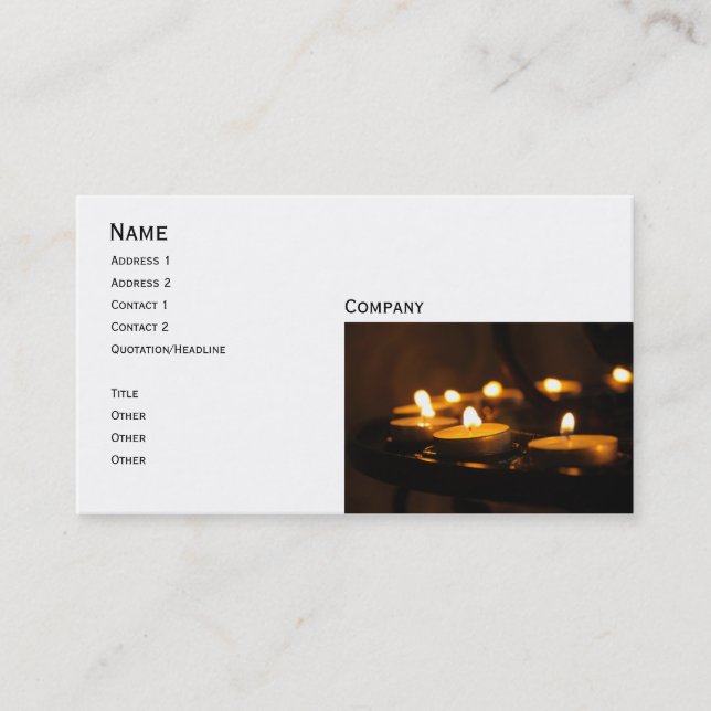 candles business card (Front)