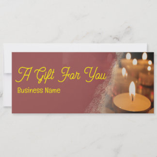Candles Custom Business Name Gift Certificate Card
