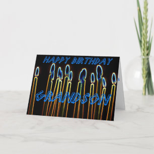 Candles Happy Birthday Grandson Card