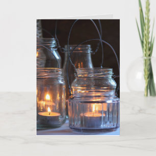 CANDLES IN JARS LIGHTS BIRTHDAY CARD