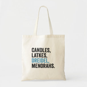 Candles Latkes Dreidel Menorahs Funny Hanukkah Jew Tote Bag