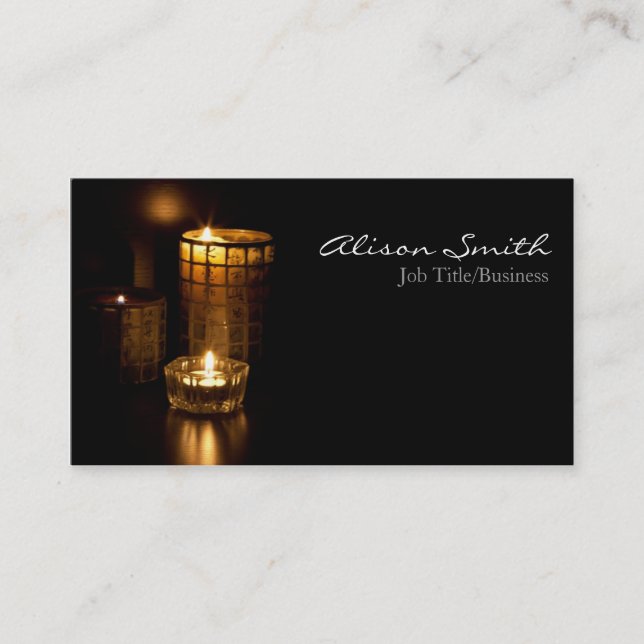Candles/lights business cars business card (Front)