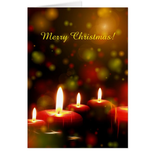 Candles Lights Evening Christmas Greeting Card (Front)