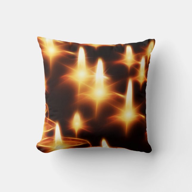 Candles Lights evening Dark Night Merry Christmas Cushion (Front)