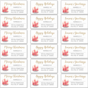 Candles Tray Christmas Holiday Address Labels